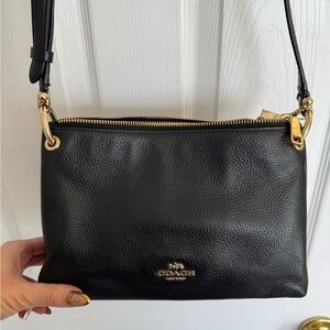 Coach Mia Crossbody Pebbled Leather Bag in Black. F76645
